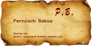 Pernisch Baksa névjegykártya